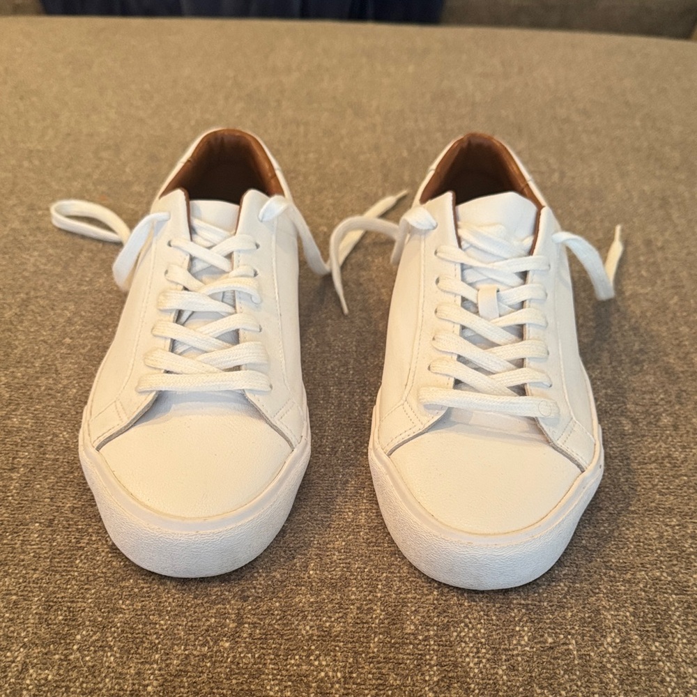 William Rast White Leather Lace-Up Sneakers